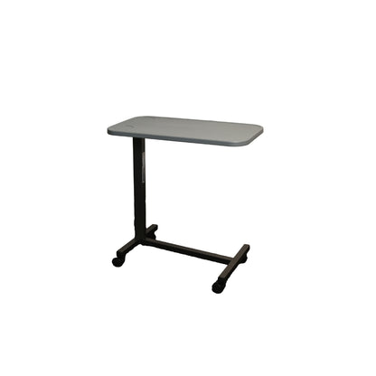 Adjustable Overbed Table with Plastic Tabletop, Wheels & Brakes - Hospital, Home, Sofa Use